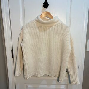 Catherine Malandrino Cream Ribbed Mock Neck Sweater S